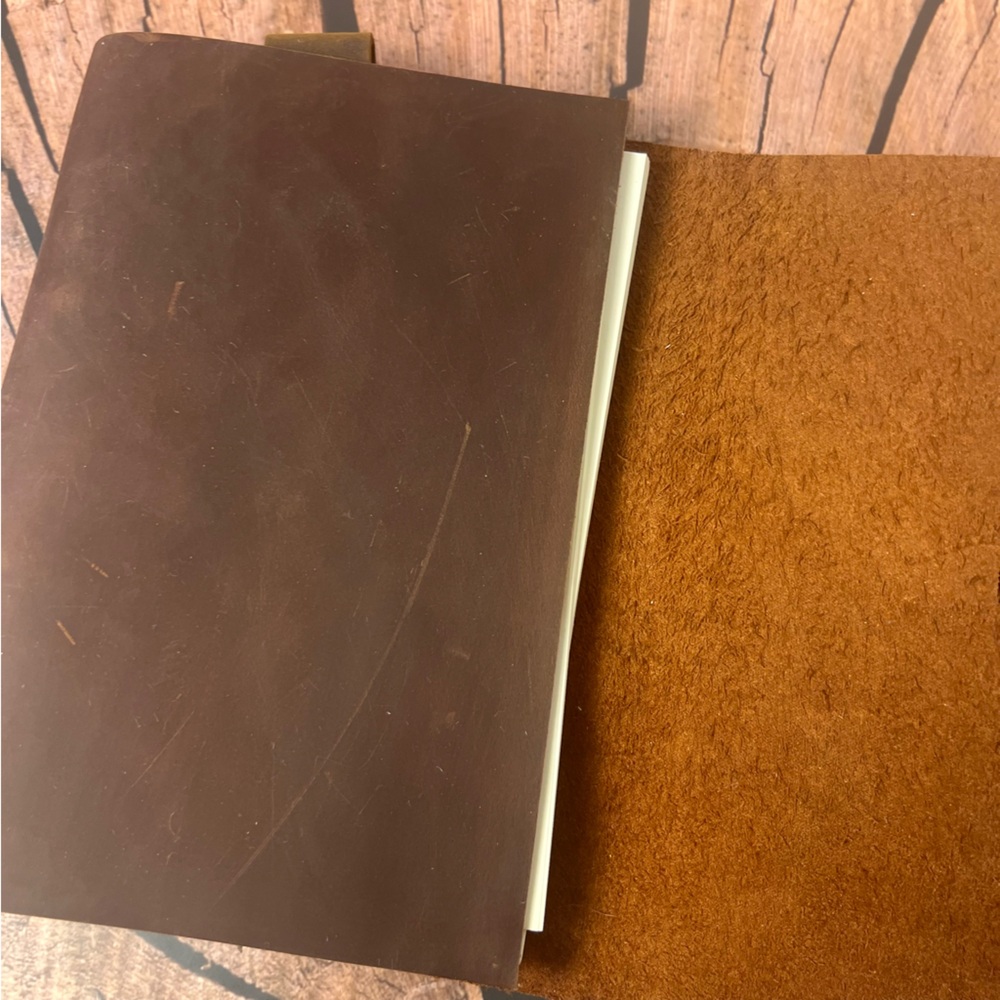 Celtic Farm Brown Leather Garden Journal Planner with Wrap Closure and Bookmark - Picture 4 of 8